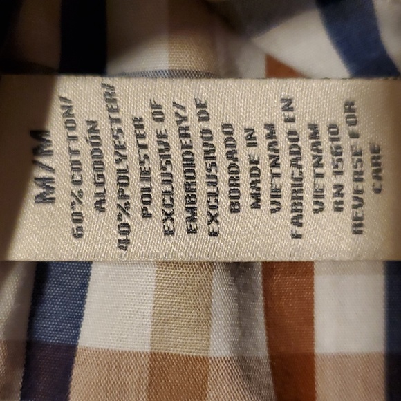 Dockers Plaid Off-White Button Down Men's Long Sleeve - Size Medium - Picture 5 of 8